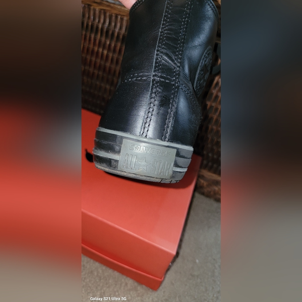 Converse Black Leather High-Tops - Picture 8 of 11